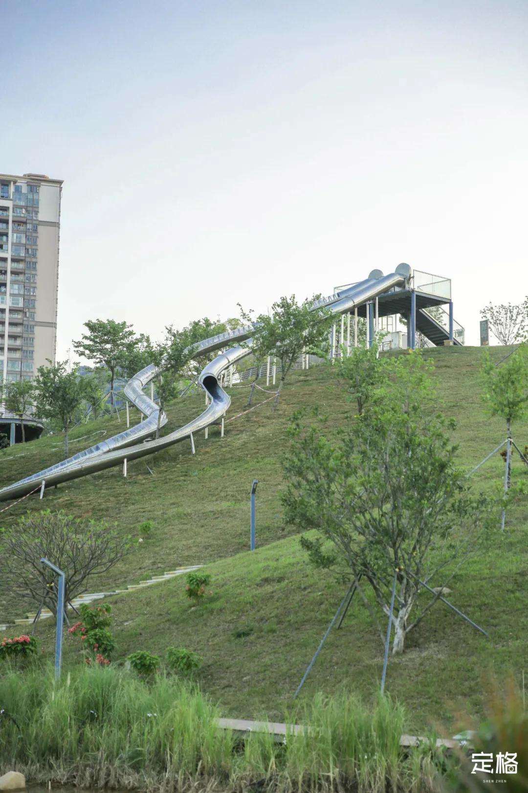 深圳户外公园最大滑滑梯,深圳滑滑梯免费南山公园附近