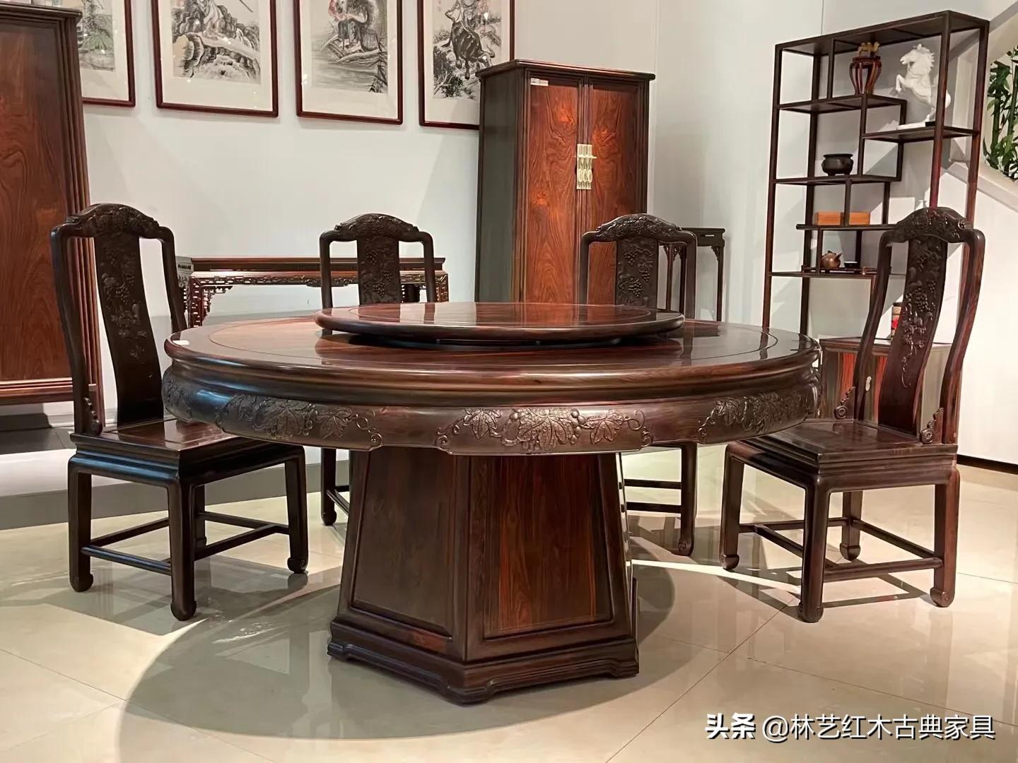 最漂亮的大红酸枝餐桌,大红酸枝方餐桌图片大全集