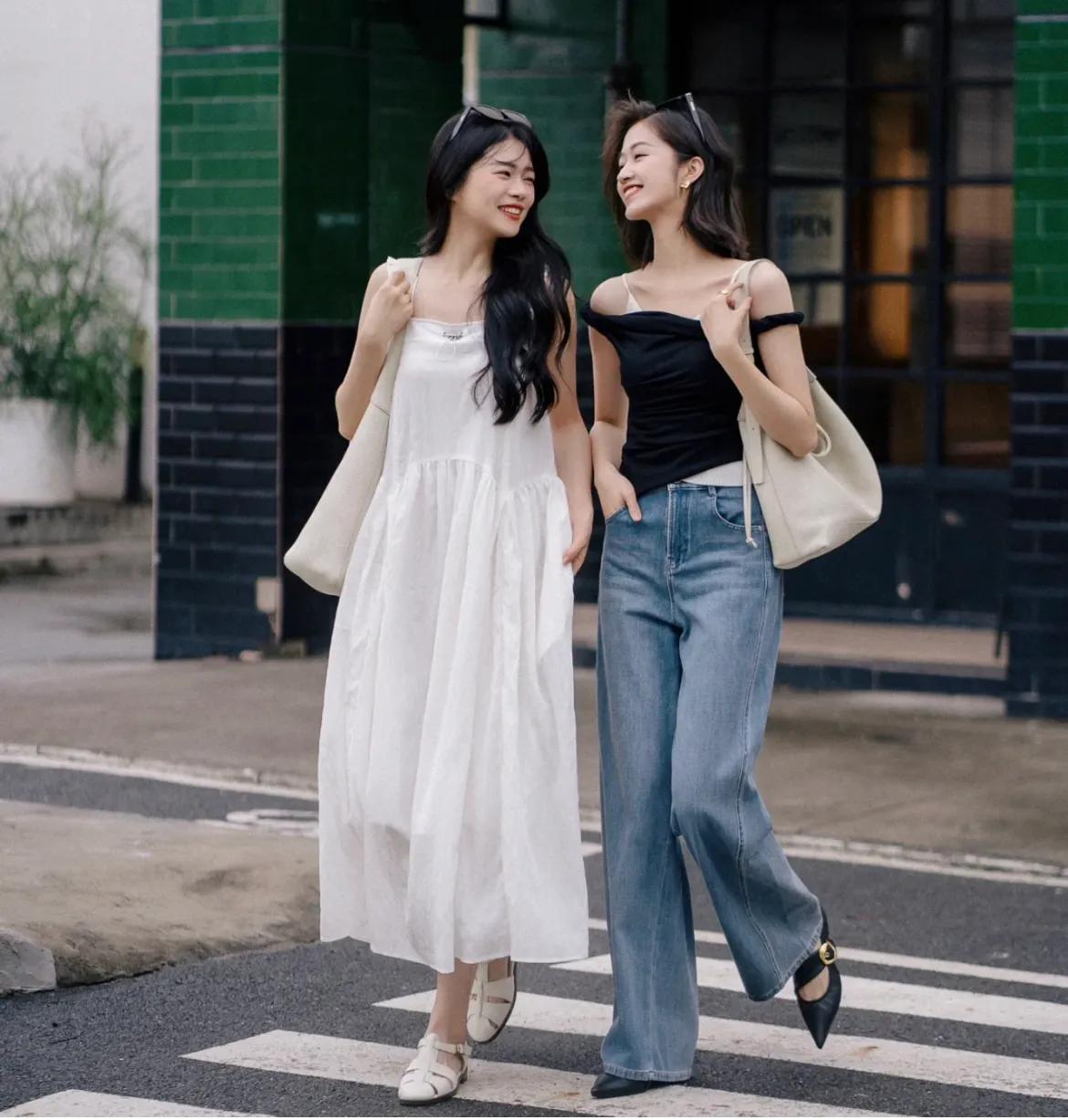 夏日闺蜜日常穿搭模板,夏季闺蜜装穿搭时髦可爱