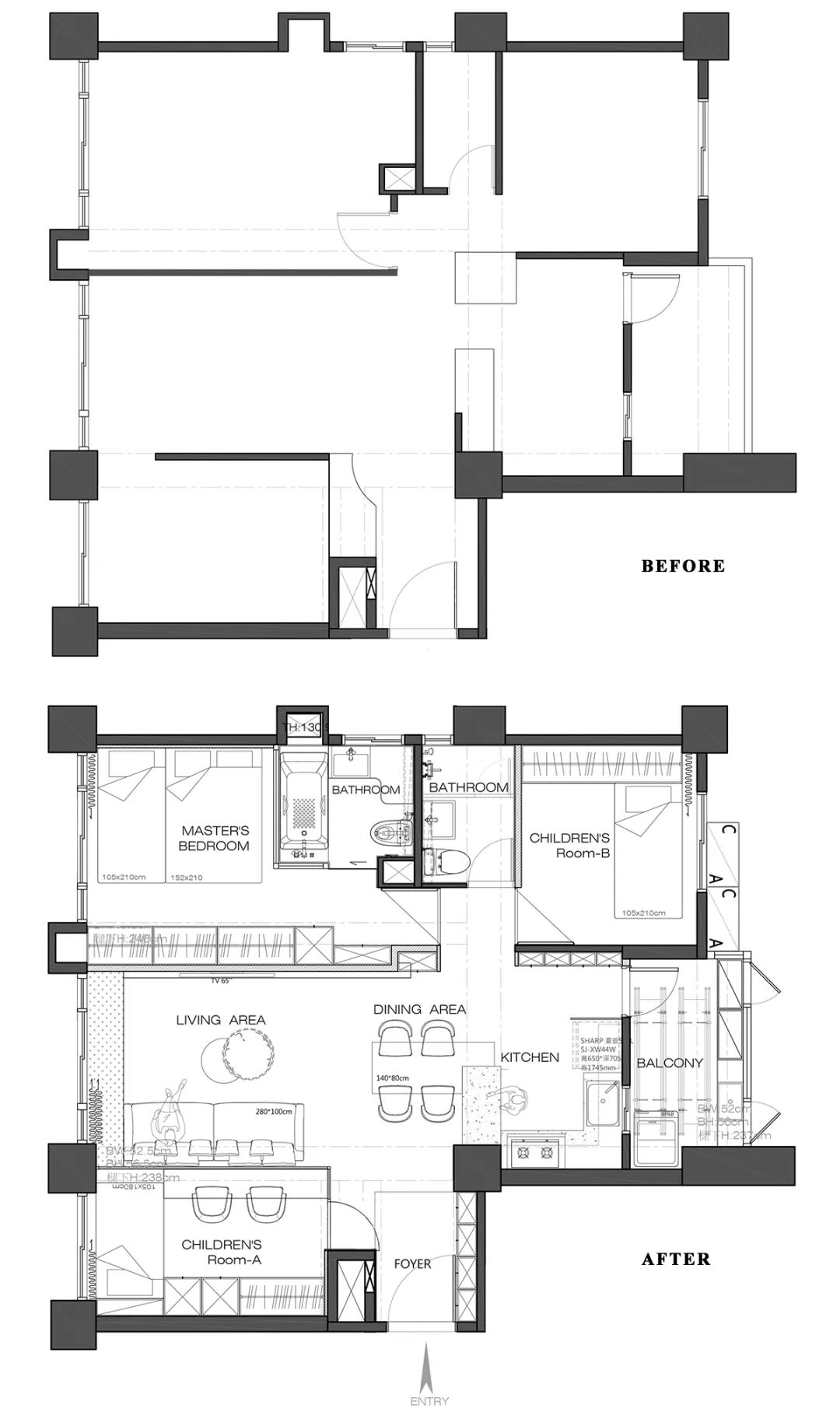 老房子全屋翻新简约风格,76平轻奢旧房翻新