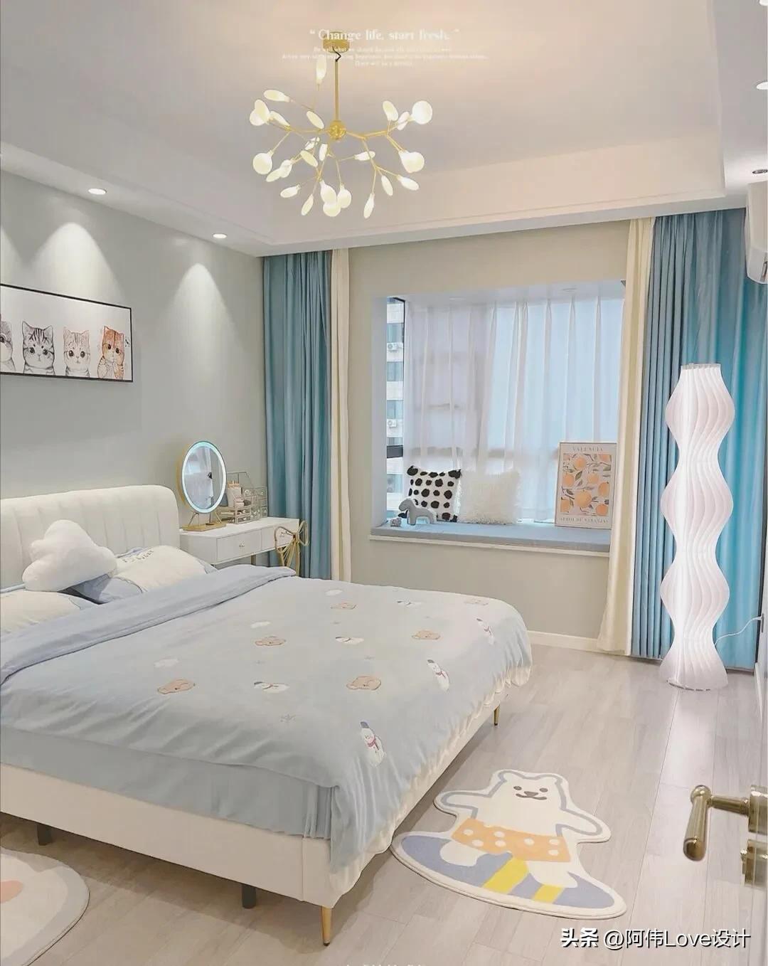 卧室墙面漆颜色搭配,婚房卧室窗帘颜色搭配