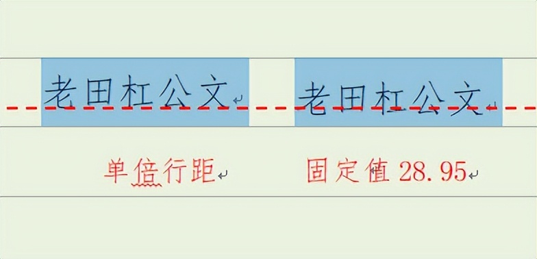 老田杠公文——第三章行距的设置及行距选项的用法