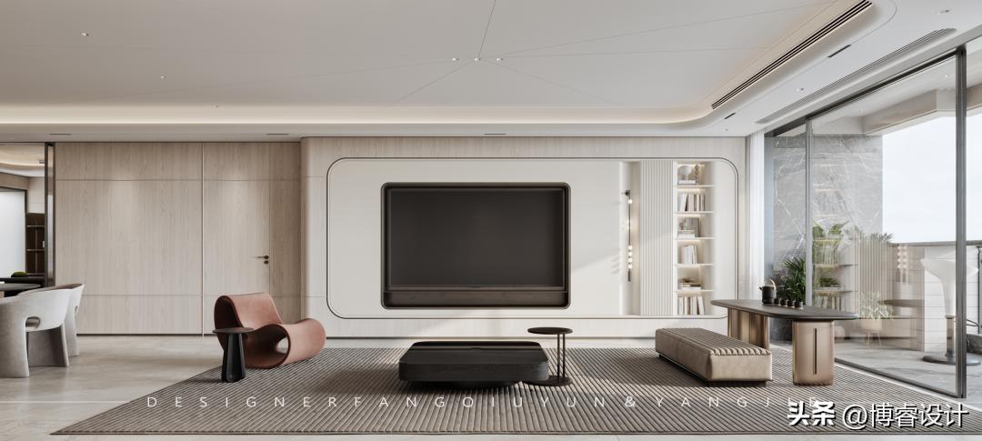 缪｜以“弧”为主，构建228㎡现代大平层