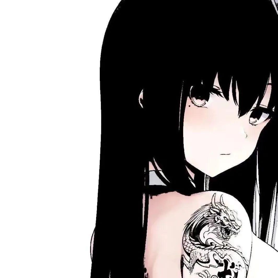 wechat头像女动漫黑白,wechat黑白清冷头像