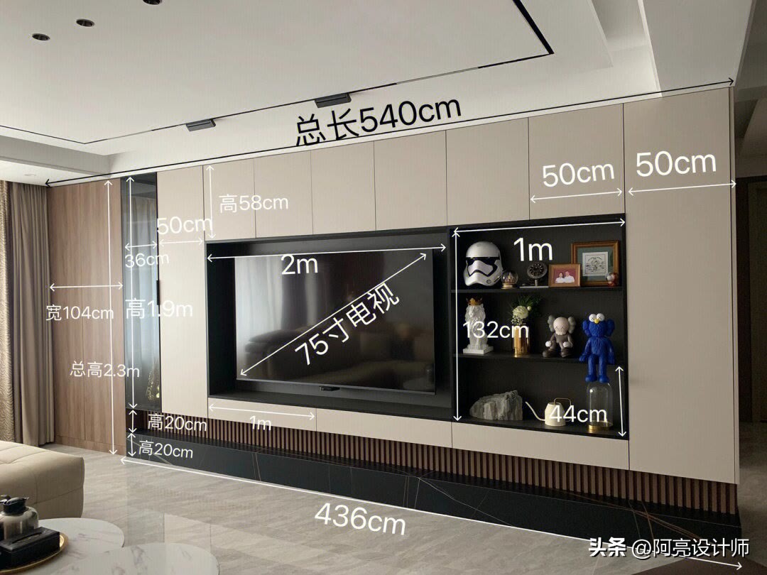 客厅长5.5米悬空电视柜的最佳尺寸,电视柜设计这三种方案更美观实用