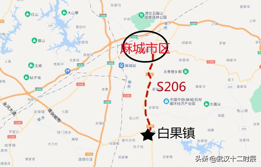 麻城至白果s206改建,湖北麻城新建麻城至白果公路走向