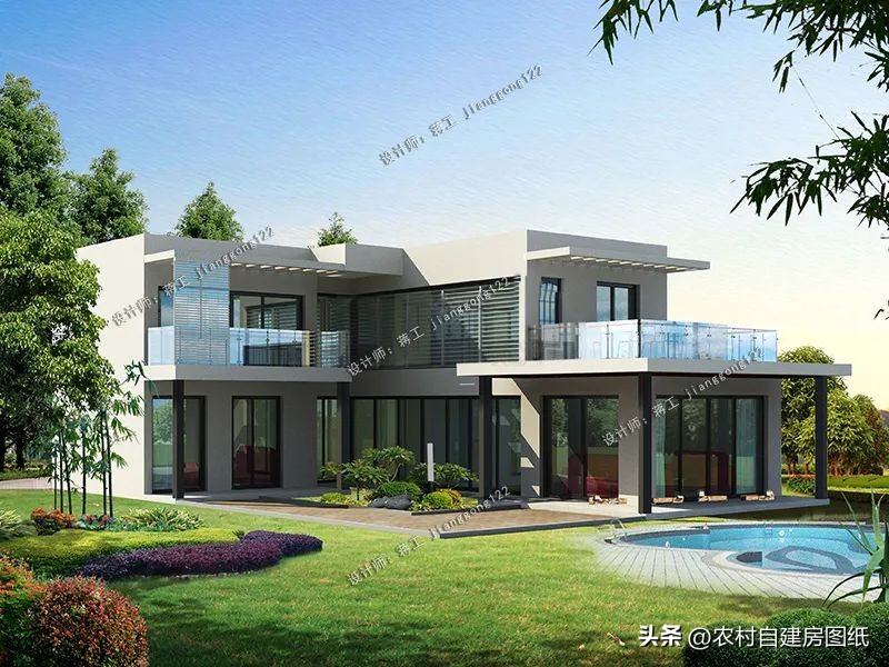 简约现代风农村二层别墅,经济实用二层农村现代风小别墅