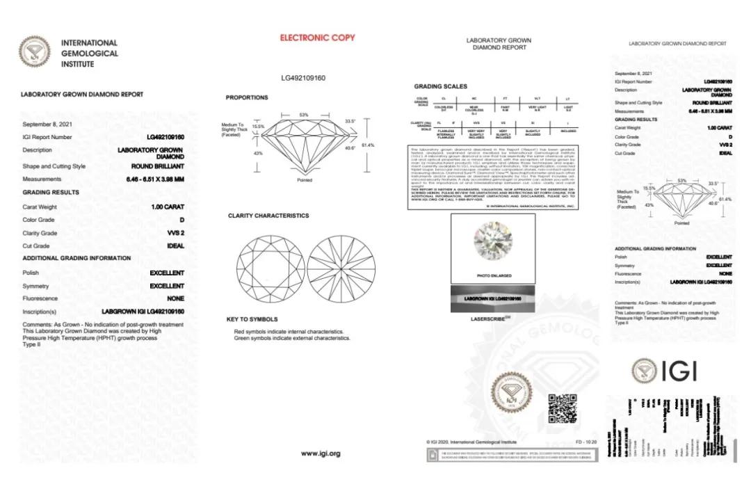 钻石培育证书,人工培育钻石gia证书解读