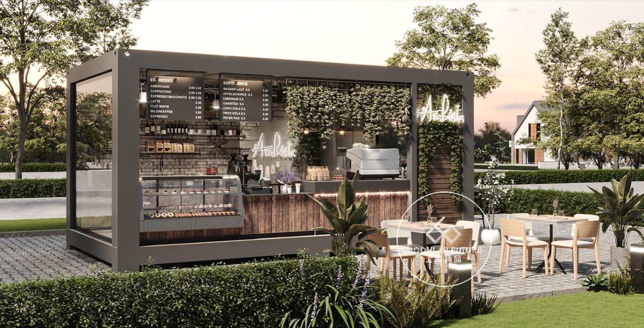 12米集装箱改造咖啡店案例,如何创意一个多功能咖啡店