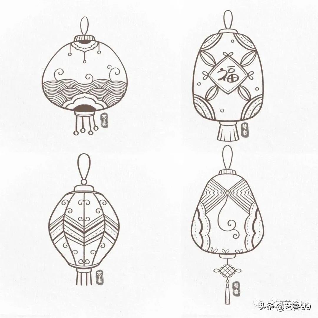 正月十五的花灯怎么画,正月十五花灯节绘画