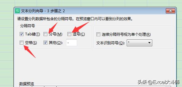 文字复制到excel中自动分列,excel分列后变成科学计数了