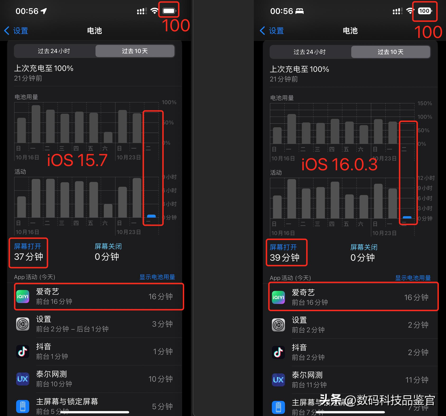 ios16.7.2续航各版本对比测评,ios15.7和ios16.2续航测试