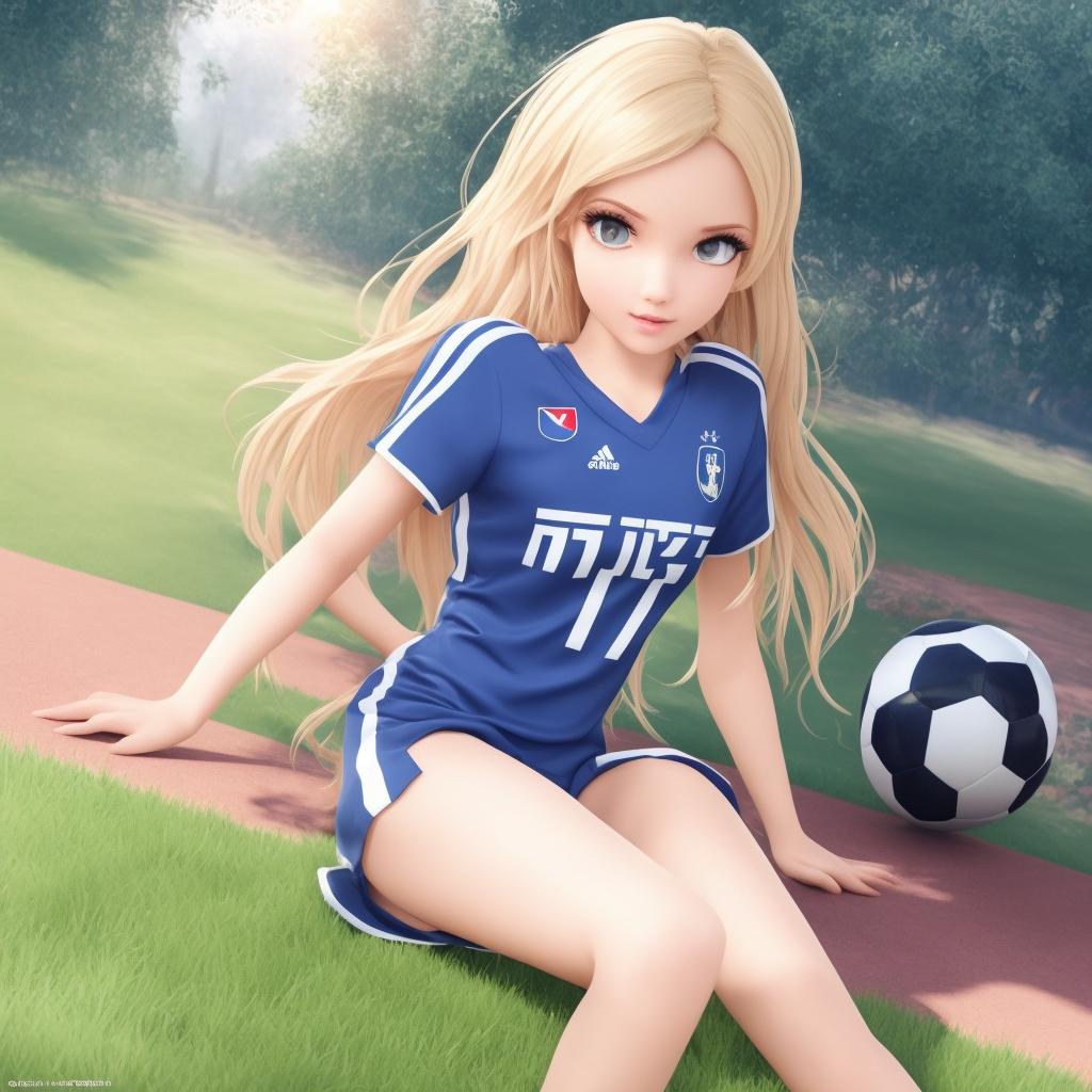 开球女球员,足球美少女