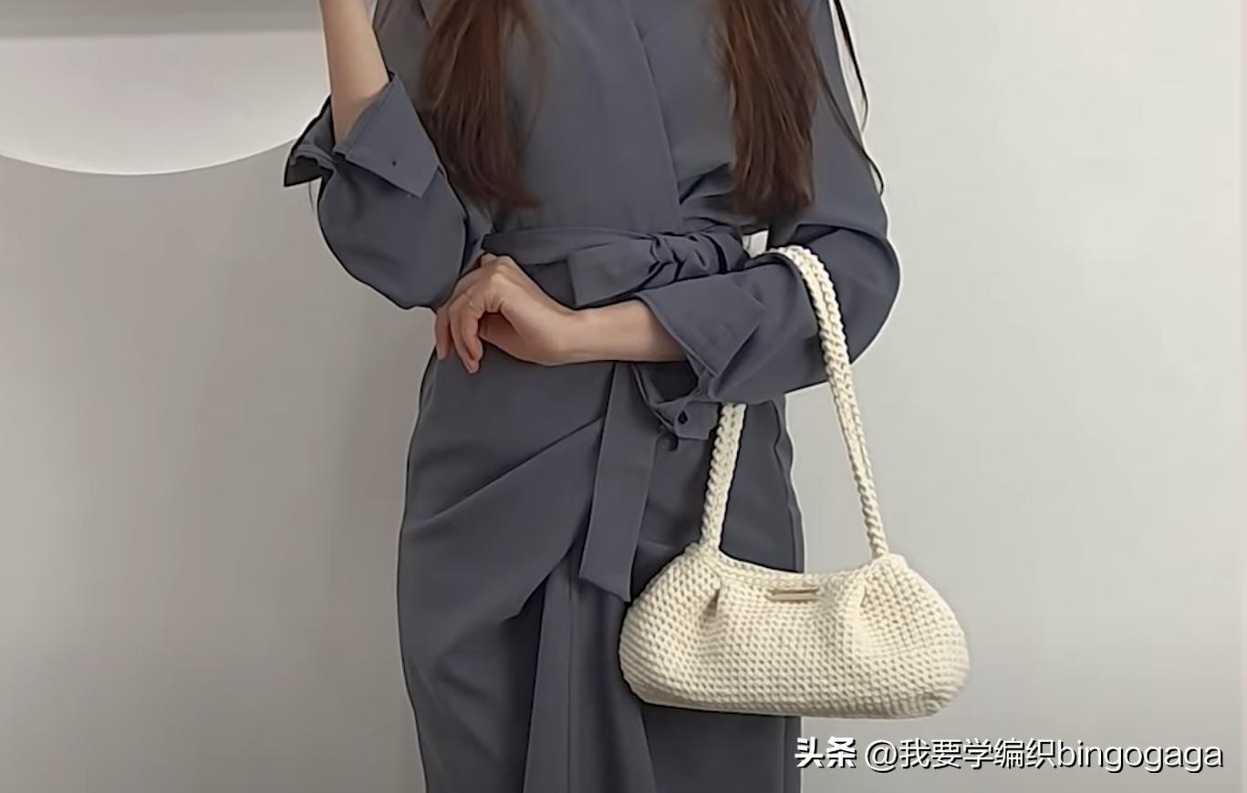 夏季包包钩织教程腋下包,钩包教程简单腋下包