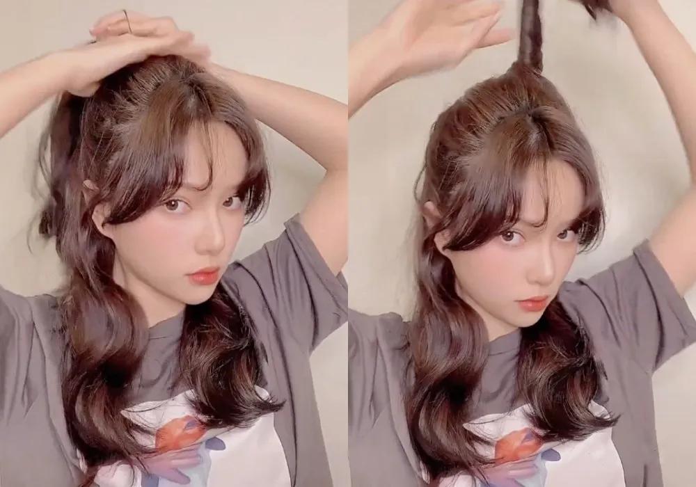 减龄绑头发简单又好看学院风,懒人显脸小绑发教程简单好看