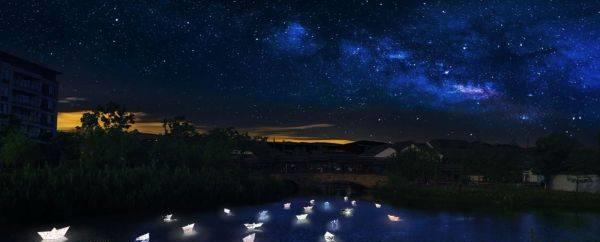 江南水乡蟠龙古镇夜景,上海青浦蟠龙古镇外景