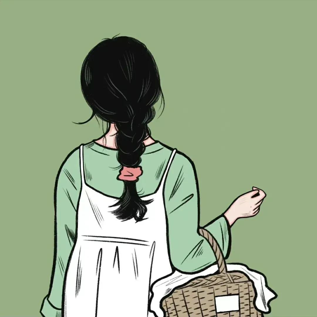 蓝色调动漫女生背影头像,2023头像图片动漫