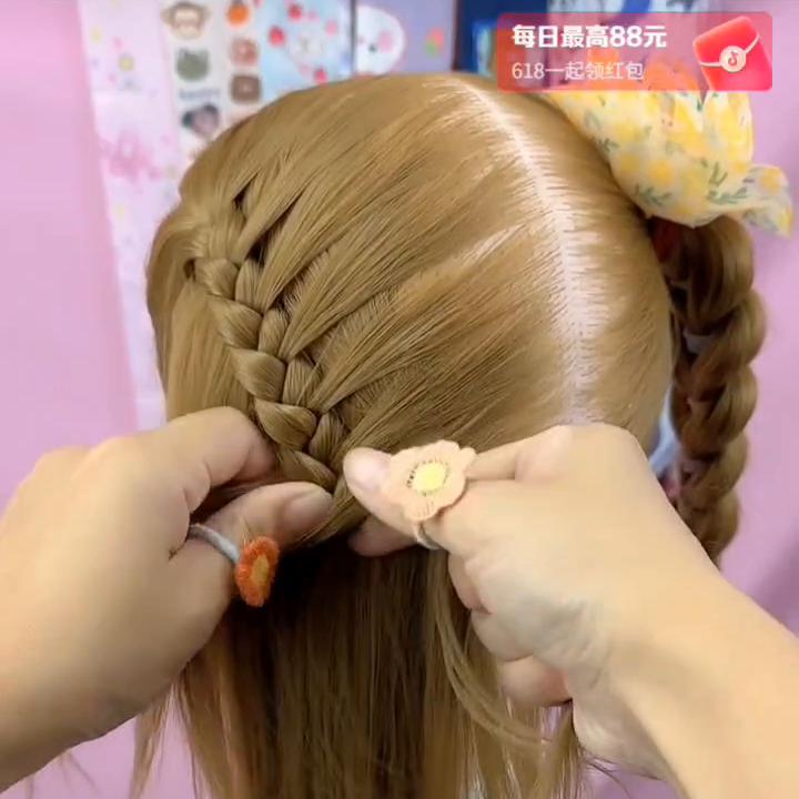 简单好看的编发教程儿童公主编发,简单好看的编发教程儿童