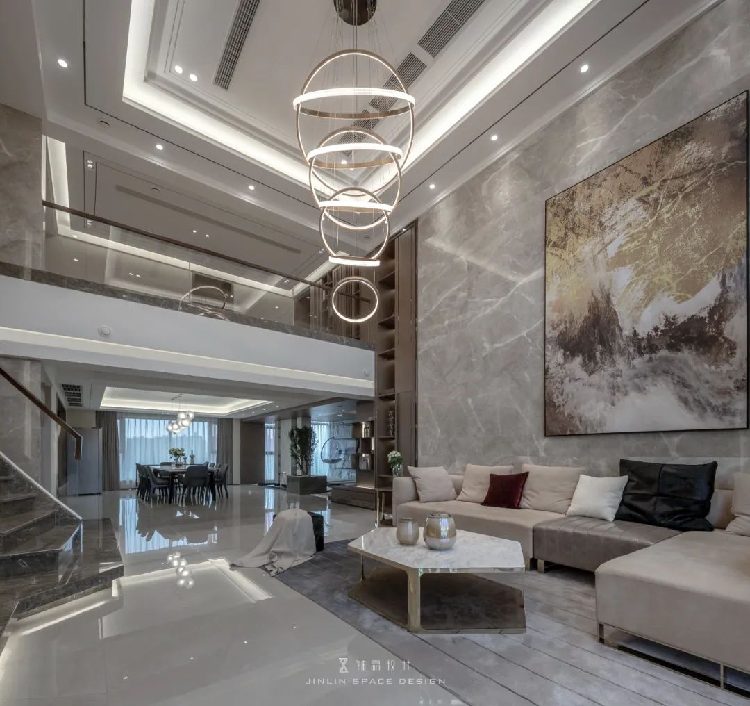 轻奢风电视背景墙大理石灰,新中式高级灰大理石电视背景墙