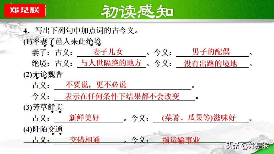 八语下第9课《桃花源记》陶渊明.原文+诵读+知识点+课件+习题