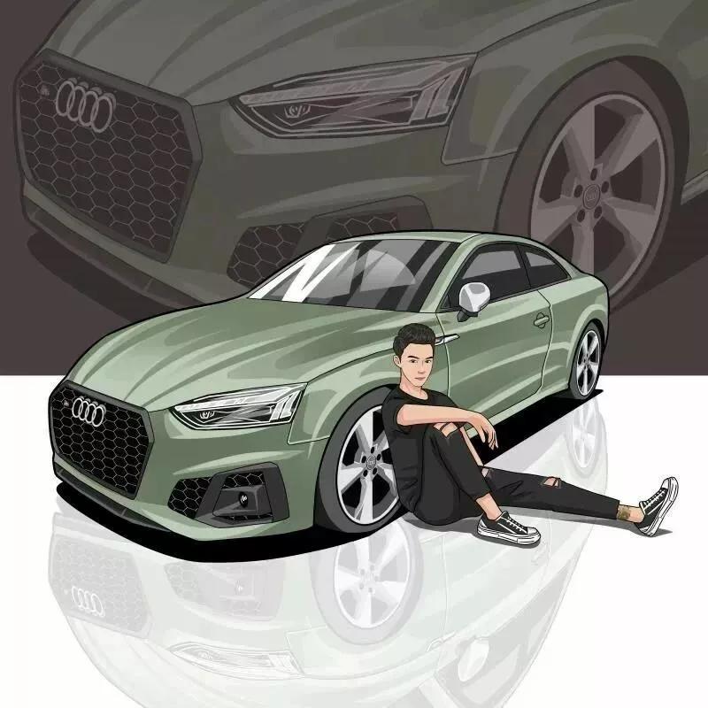 汽车头像手绘,手绘汽车微信头像