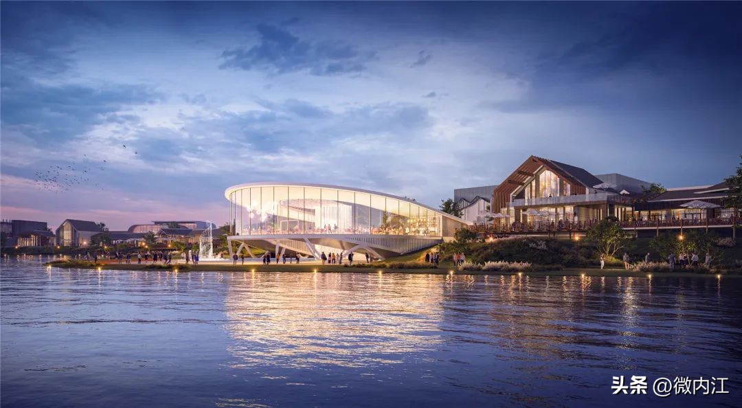 晚上内江城市,夜内江的夜景