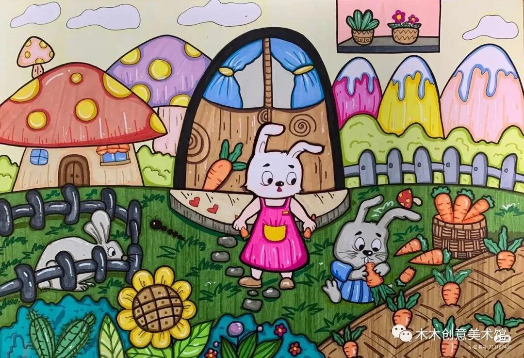 丙烯马克笔绘画可爱又简单的动物,24色马克笔绘画小动物