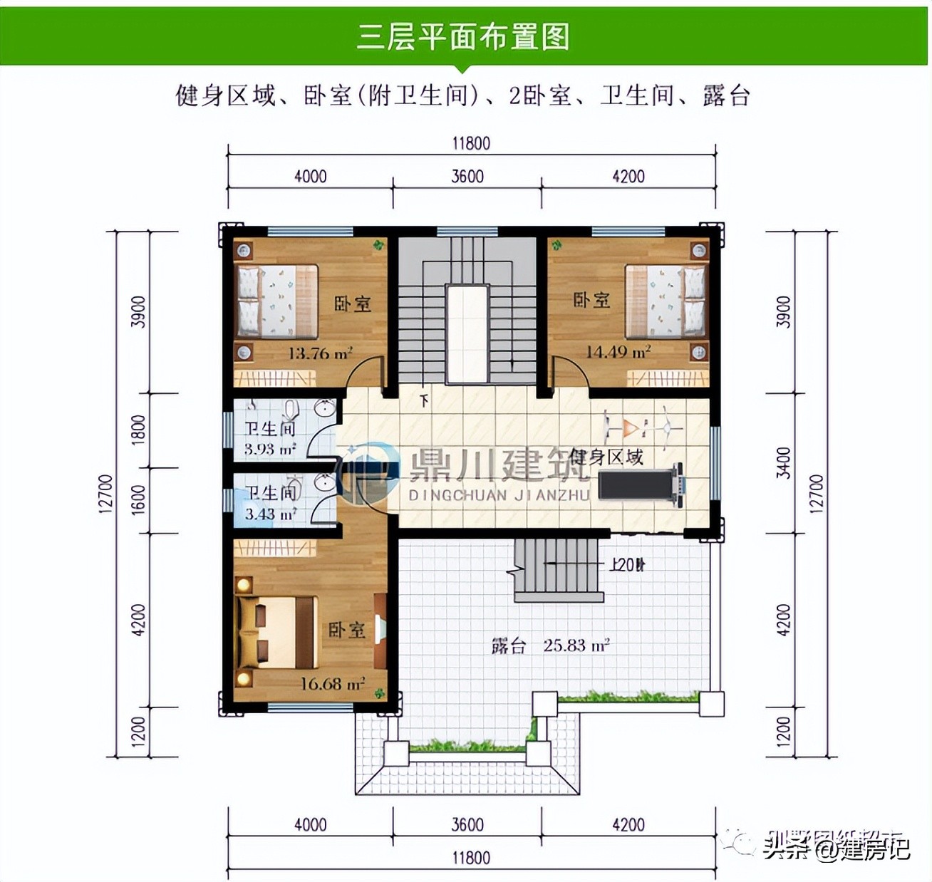农村二层平屋顶现代风别墅100平方,农村新中式风格二层别墅大全