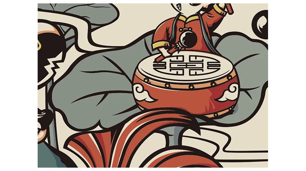 国潮风海报创意设计,国潮插画手绘初学者入门教程