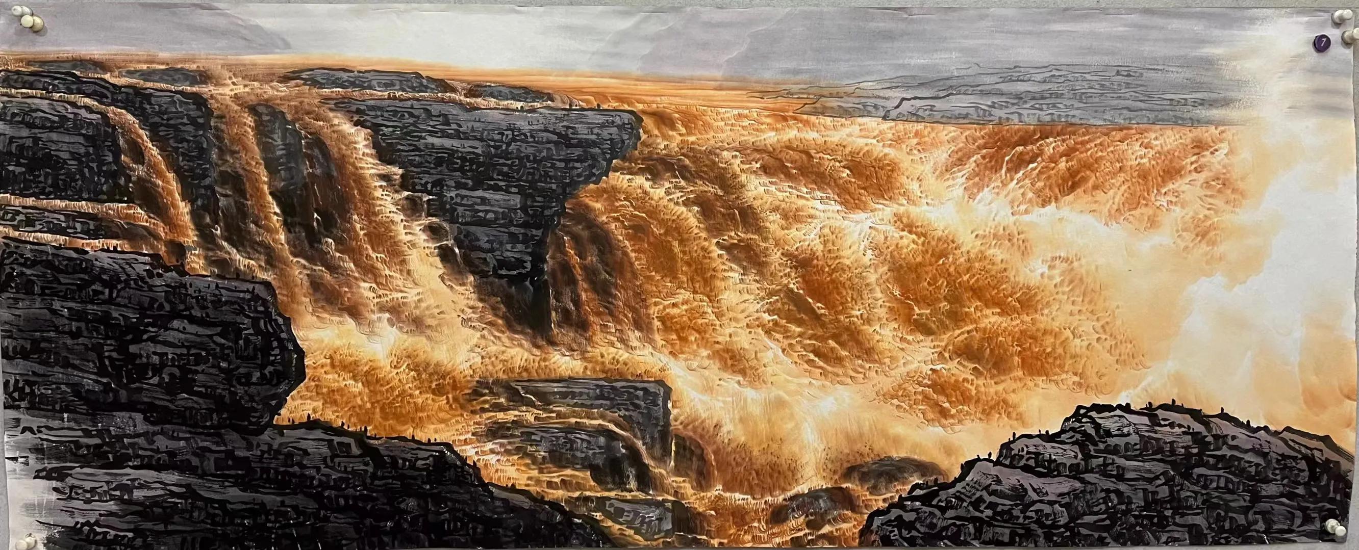 2019沙发背景墙山水画大全,山水画中式办公室客厅背景墙挂画