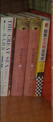 大大的书架上摆满各式书籍英语,大大的书架