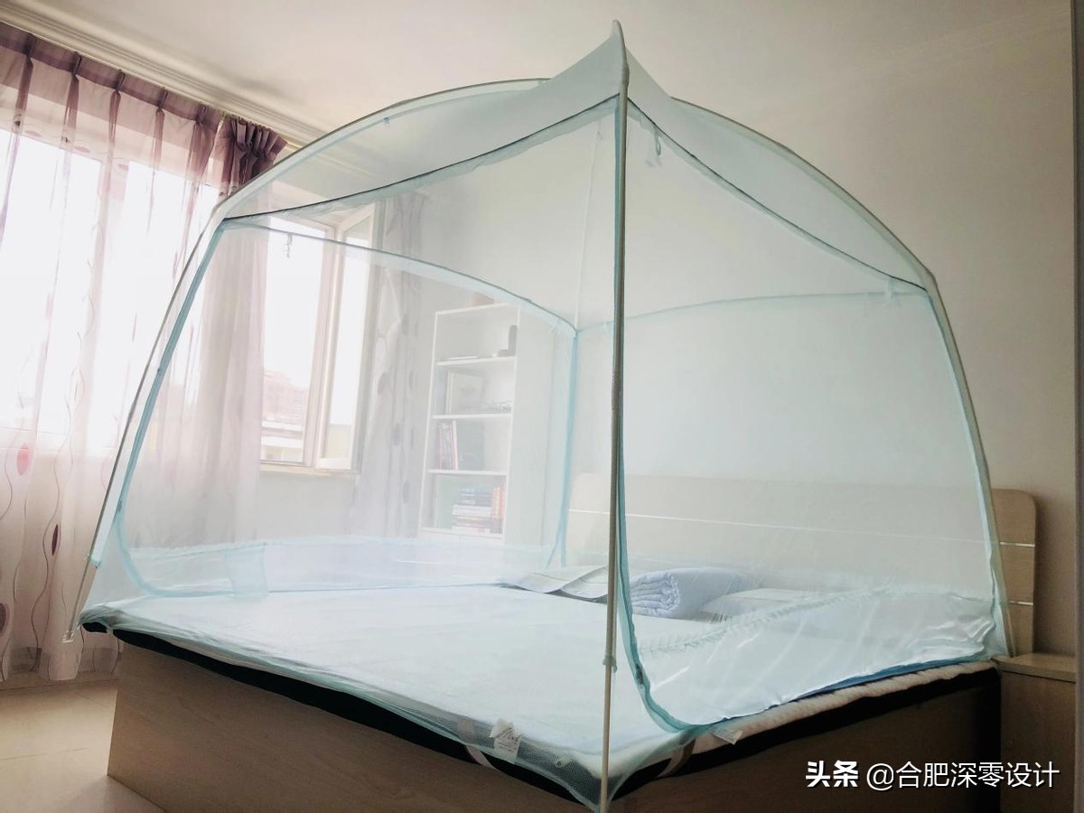 再次翻红的老式蚊帐，跟丑不沾边，顶部借轨道装到顶，颜值翻了倍