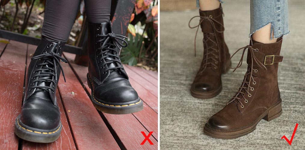 小脚裤马丁靴穿搭,牛仔裤马丁靴搭配女生腿粗冬季
