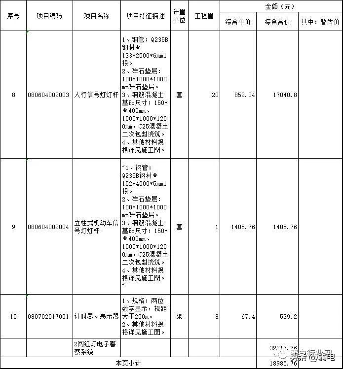 交通监控施工,道路监控施工费用明细表