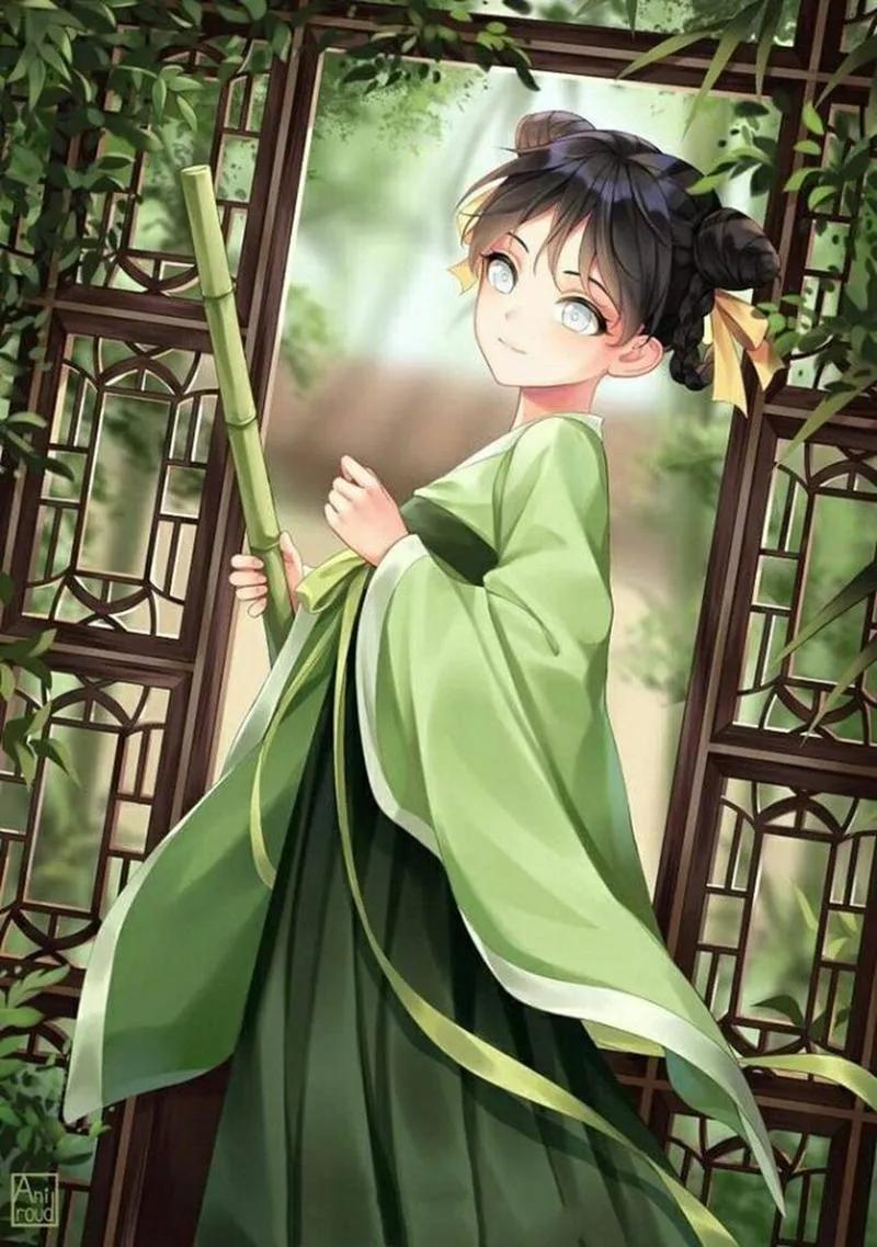 红衣佳人动漫壁纸,二次元壁纸之绿衣佳人