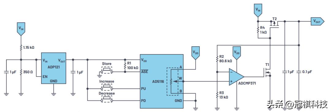 连续可调数字电位器,用数字电位器制作可调电源