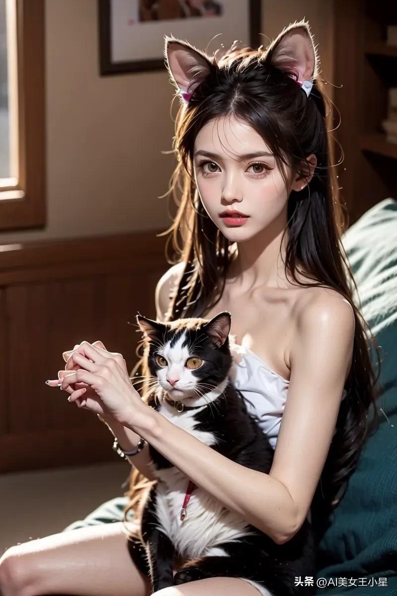 爱猫咪的女孩儿们,喜爱猫咪的小公主