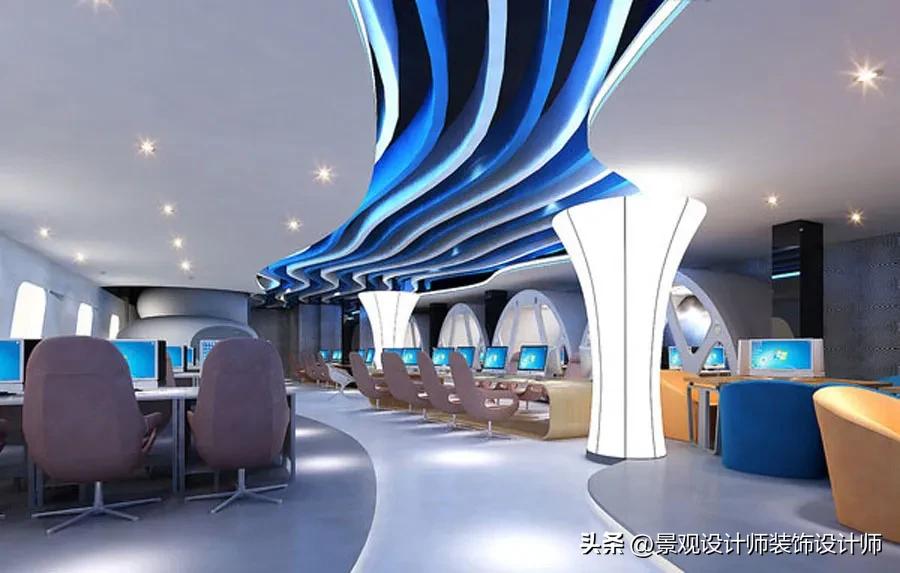 网咖网吧设计案例效果图,网吧设计效果图