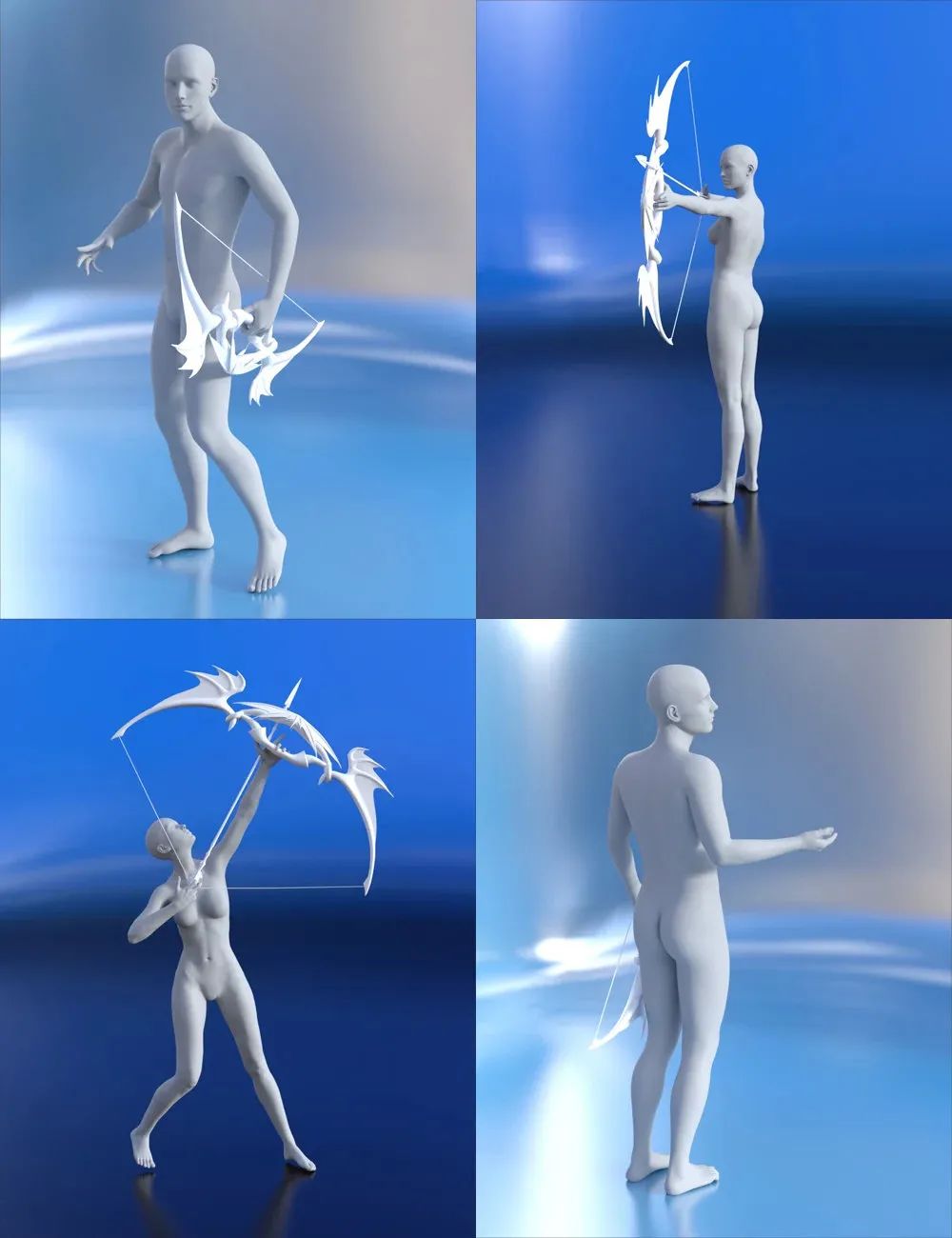 手持弓箭动作速写参考,钢笔画人物动态速写头部速写