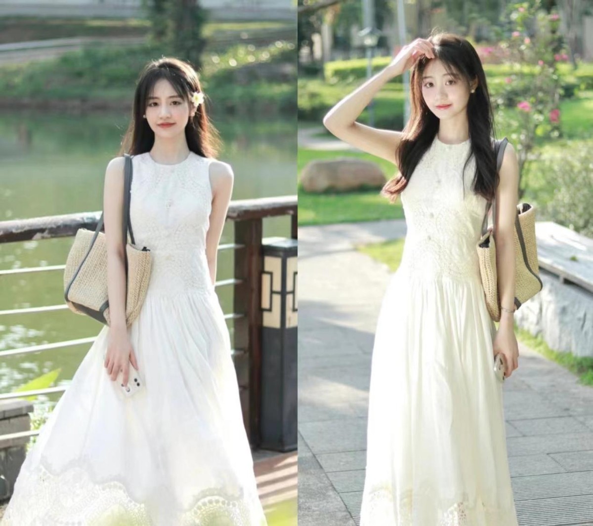 白裙子穿搭夏季气质超仙,夏天裙子凉快不透