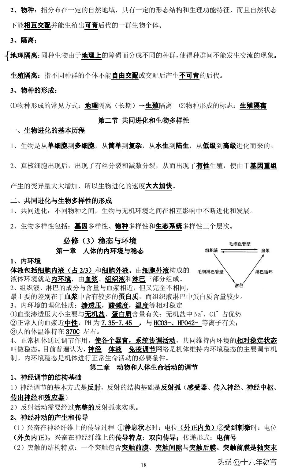 高一期末生物复习必备知识点,高考生物常考点总结