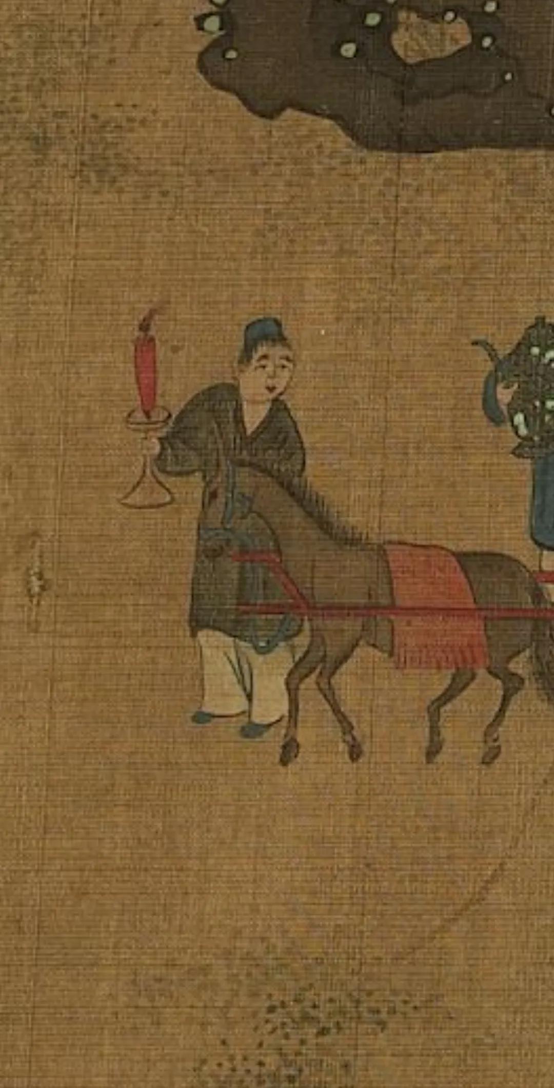 张齐翰·秉烛夜游图丨张戡·解鞍调箭图丨