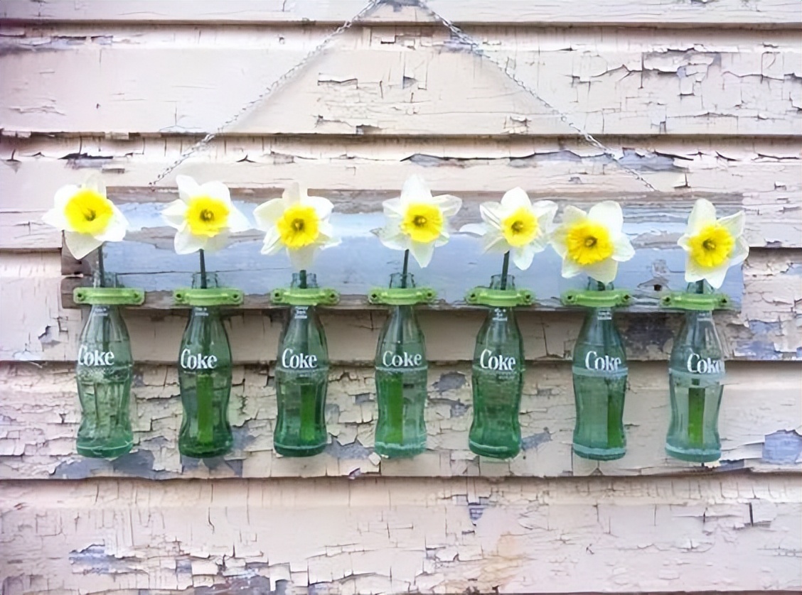 创意折叠花盆灯,洗洁精瓶做花盆小花瓶