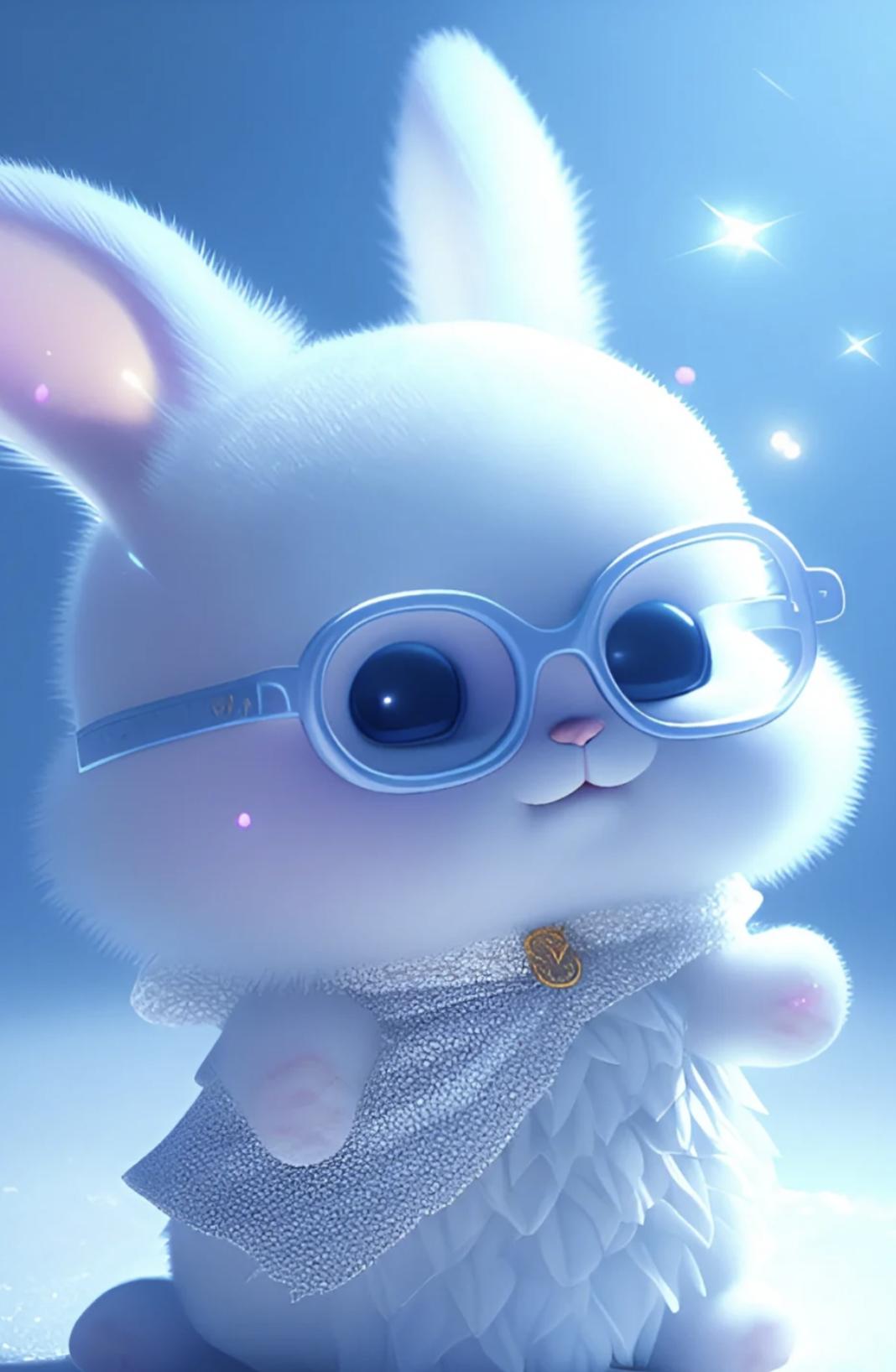 萌到爆可爱壁纸卡通兔,可爱的星空兔兔壁纸图片