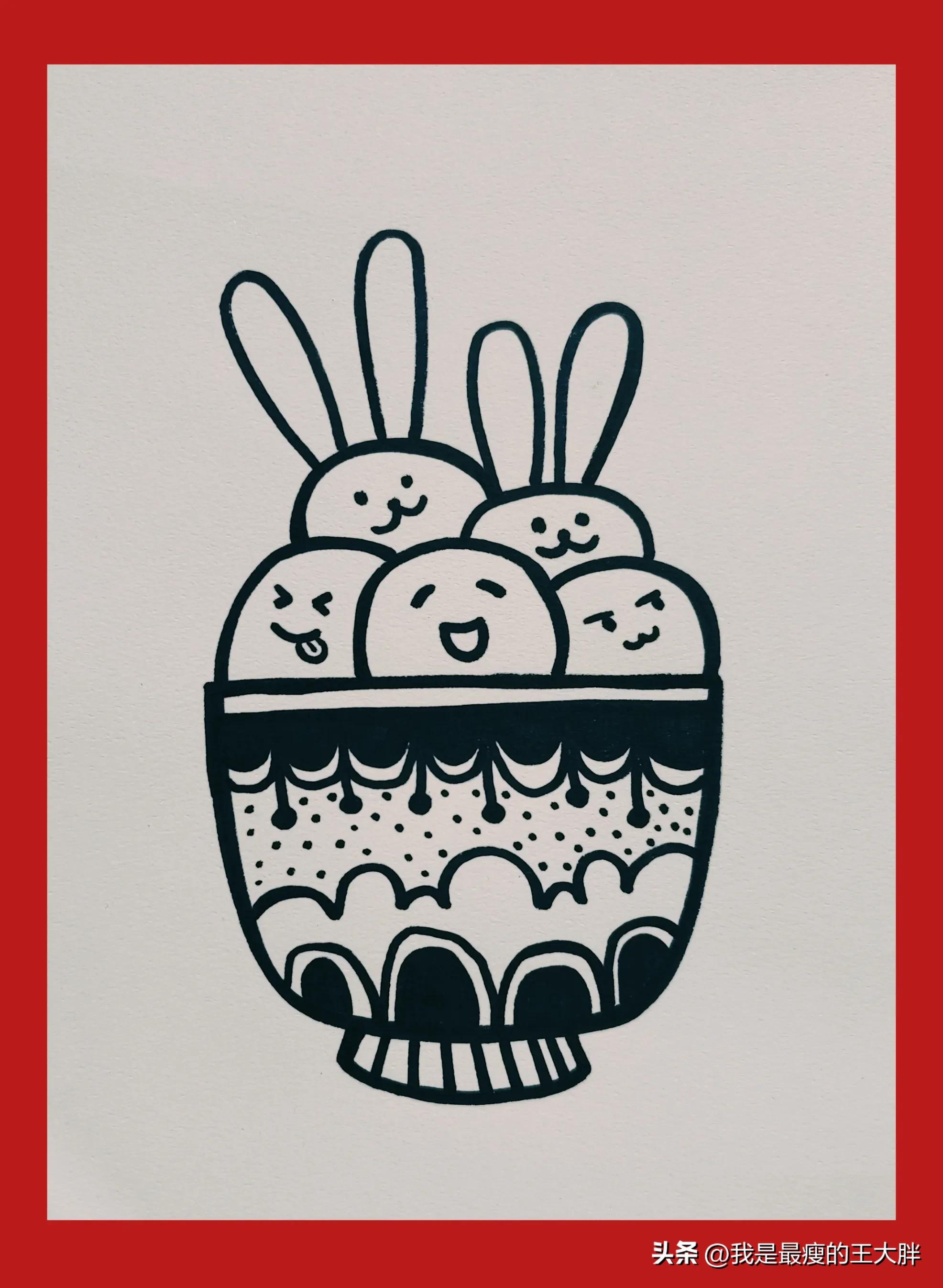 画一幅元宵节吃元宵的画,简单画元宵节吃汤圆的美丽的画