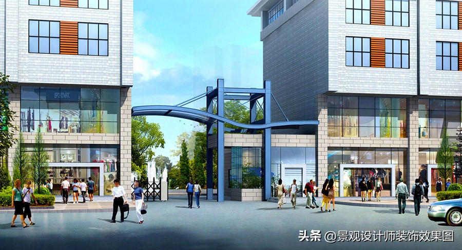 文化景区大门创意简单设计,小区景观大门口设计效果图