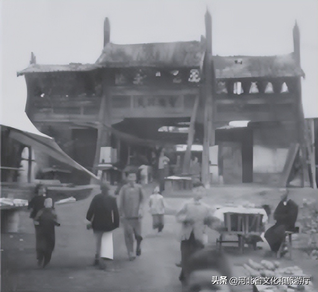 正定古塔老照片,正定许家牌坊