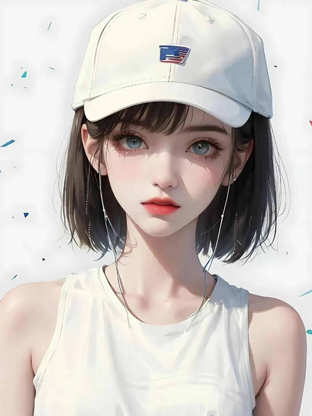 女生卡通头像简约气质短发,短发女人专用微信头像卡通