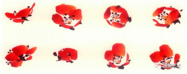 刘存惠梅花的各种画法,梅花基本画法