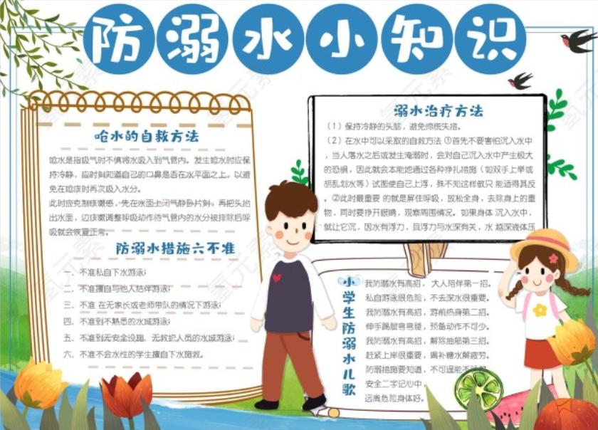 中小学生防溺水手抄报内容,中小学生防溺水手抄报